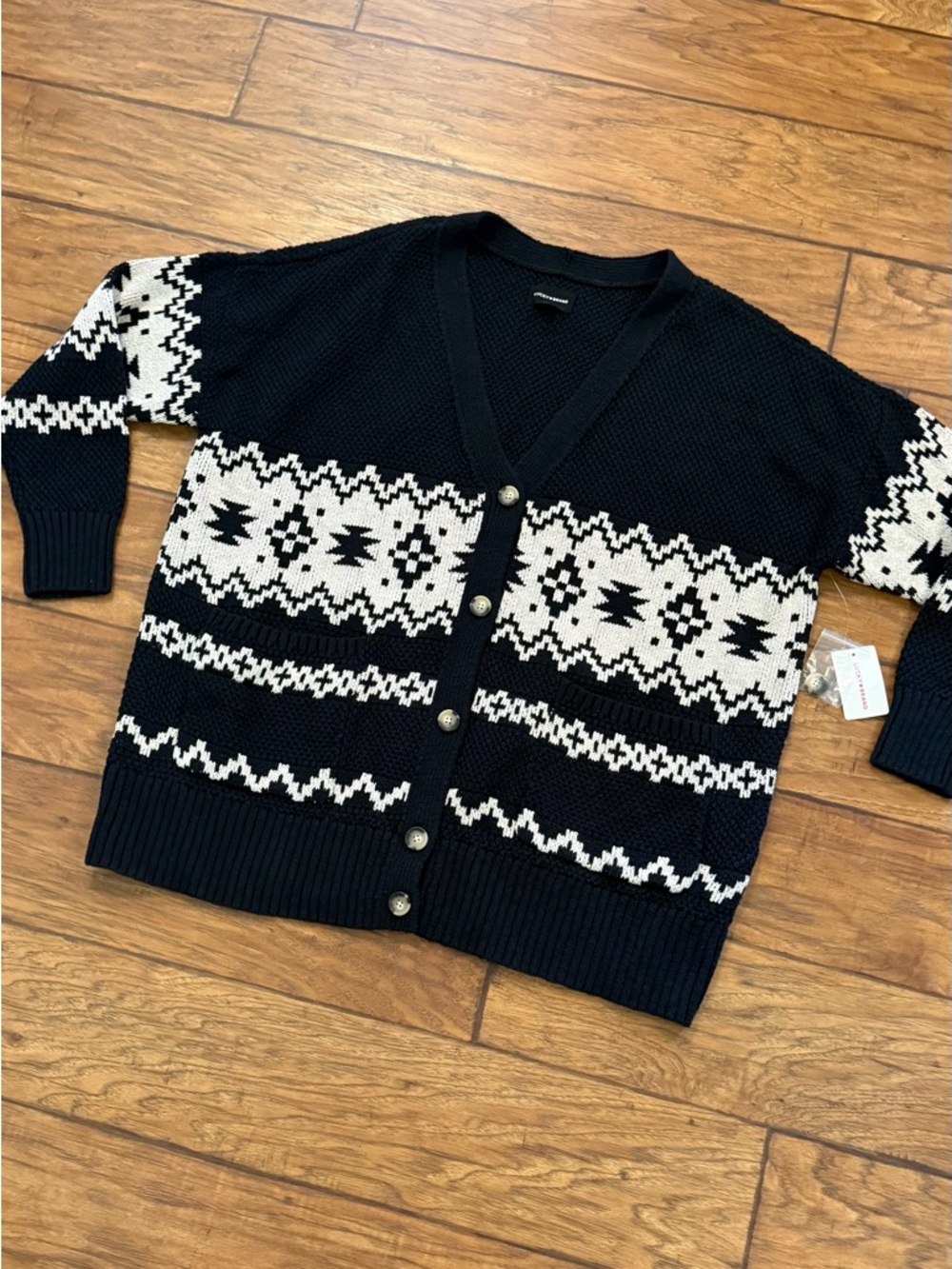 Lucky Brand Women's Novelty Pattern Cardigan Sweater Size XXL NWT Heavy Fabric - Picture 3 of 9